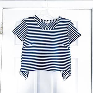 TOBI Striped Open Back Crop Top